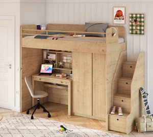 Letto a Castello Studio Oak Set‑2 (90 × 200 cm)