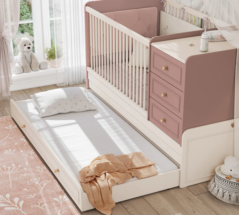 Baby Elegance Cot with Wheels (Can be Placed Next to Mother's Bed) (80x180 cm)