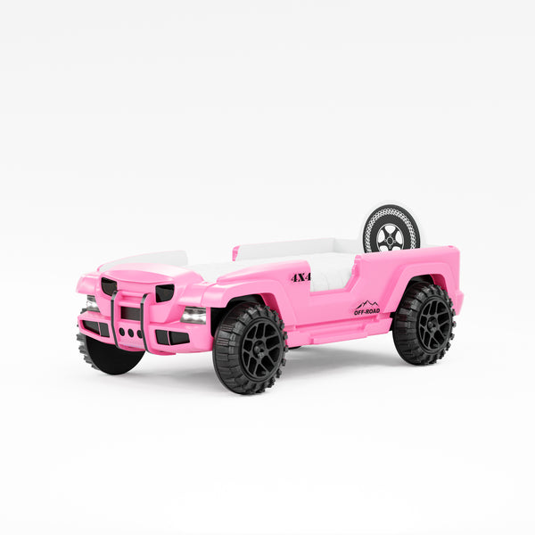 Jeep Car Bed with LED - Pink