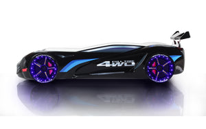 MVN1 Autobett mit LED-Beleuchtung 90x190cm (Schwarz/Blau/Rot/Weiß)