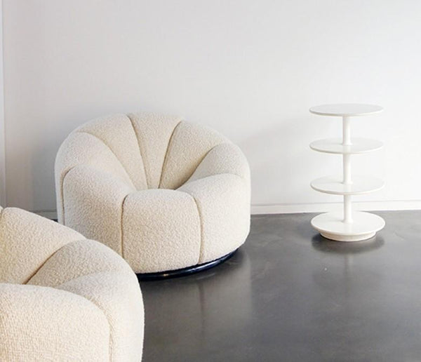 Puffy - Set Divani in Bouclé - Bianco Panna
