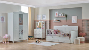 Armadio a 3 Ante Marje con Specchio e Cassetti