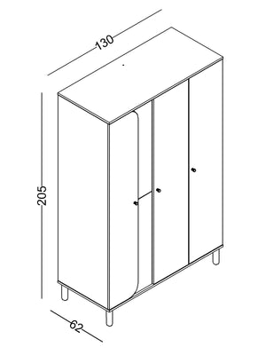 Armadio a 3 Ante Sofia con Specchio Integrato