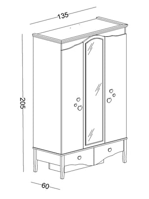 Armadio a 3 Ante con Specchio Juliet