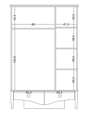 Armadio a 3 Ante con Specchio Juliet