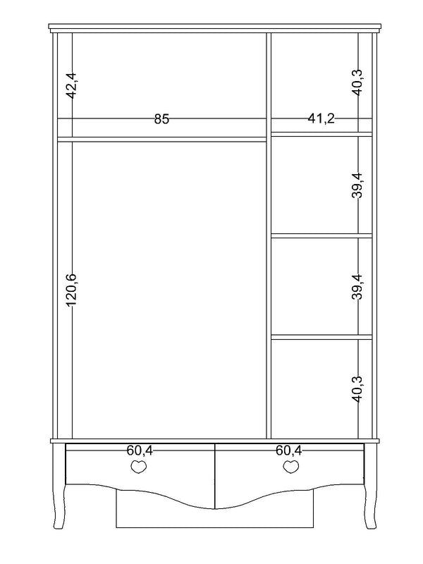 Armadio a 3 Ante con Specchio Juliet