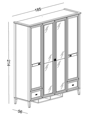 Armadio a 4 Ante Orion con Specchi