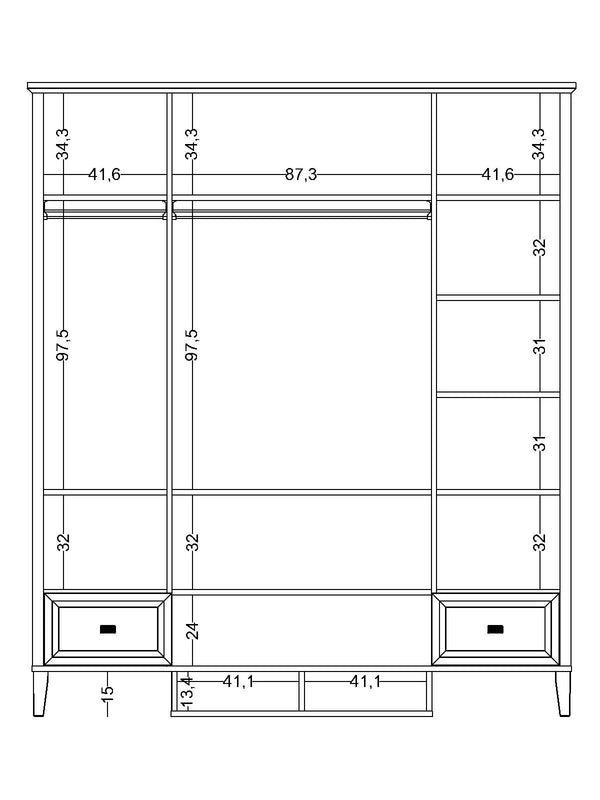Armadio a 4 Ante Orion con Specchi