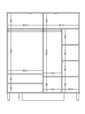 Armadio a 4 Ante Sofia con Specchi