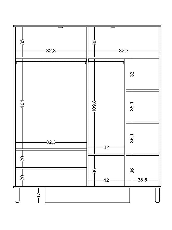 Armadio a 4 Ante Sofia con Specchi
