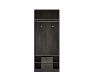 Armadio nero angolare  (con ante in vetro)