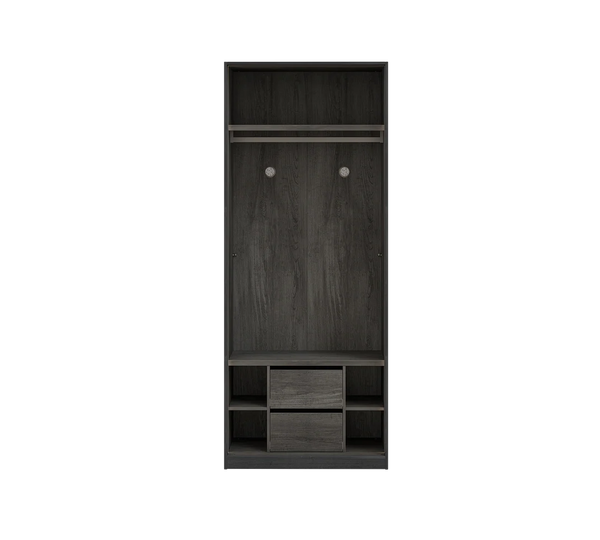 Armadio nero angolare  (con ante in vetro)