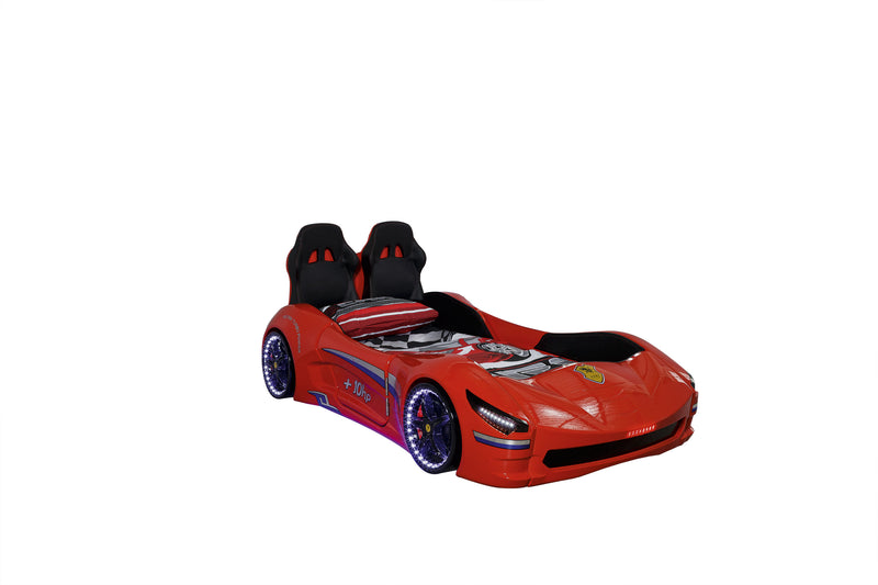 Letto Auto con LED Cabrio Rosso