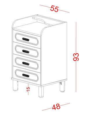 Cassettiera Alta Bohemsoft (4 Cassetti)
