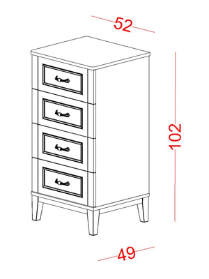 Cassettiera Alta Marje (Settimanino a 4 Cassetti)