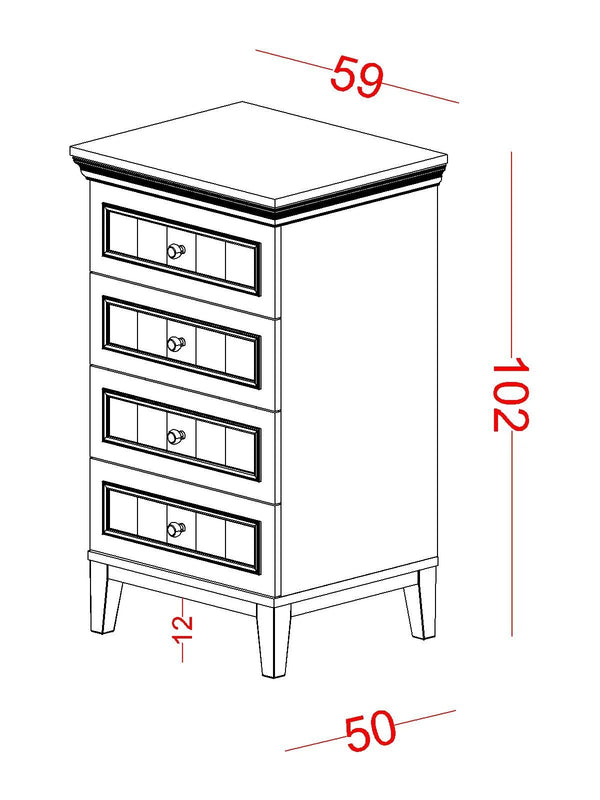 Cassettiera Alta Regnum (4 Cassetti)