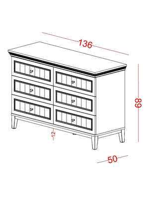 Cassettiera Larga Regnum (6 Cassetti)