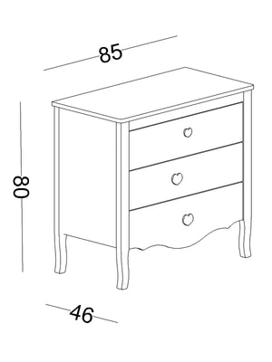 Cassettiera Juliet (3 Cassetti)