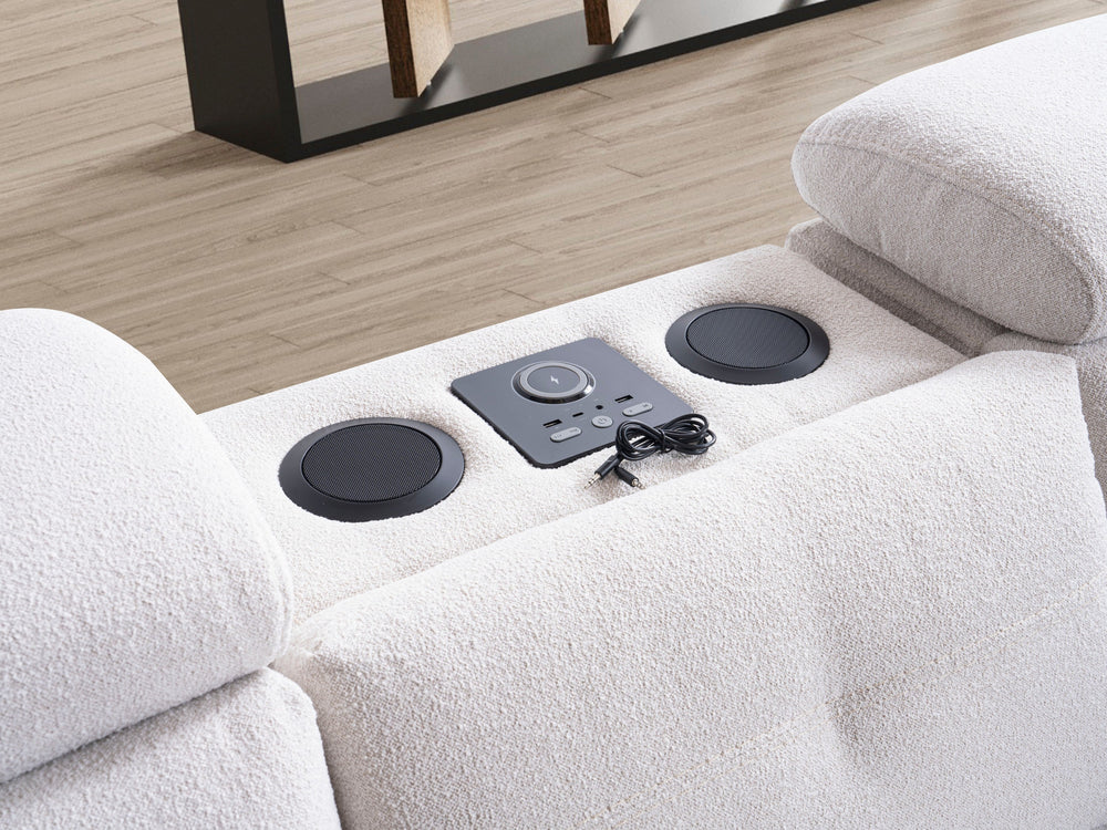 Divano Angolare Modulare Modena con Recliner e Consolle Multimediale