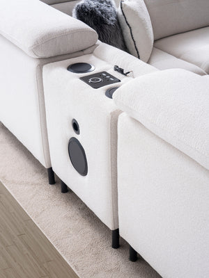 Divano Angolare Modulare Modena con Recliner e Consolle Multimediale