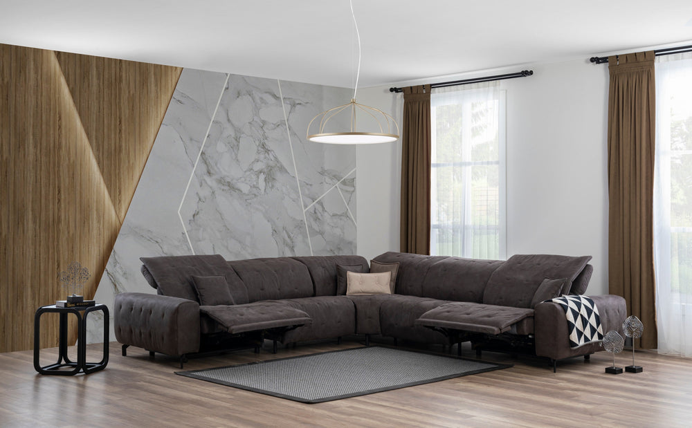 Divano Angolare Modulare Monaco con Doppio Recliner