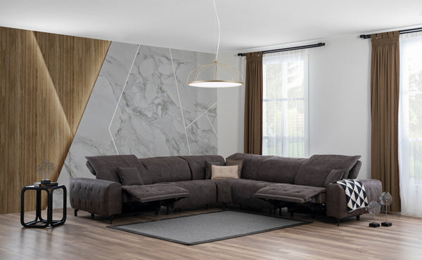 Divano Angolare Modulare Monaco con Doppio Recliner