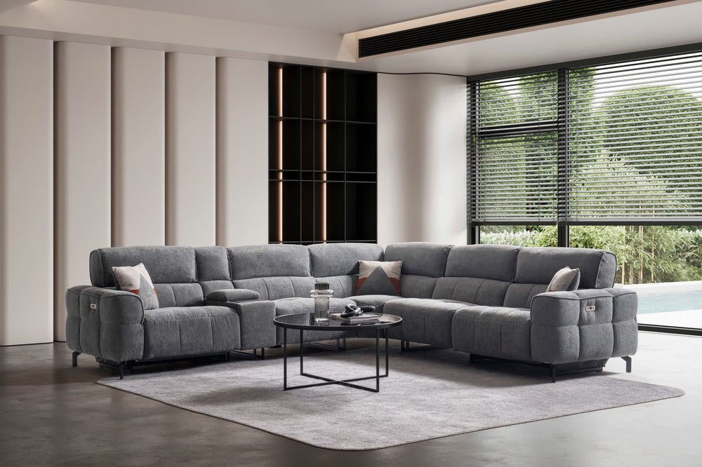 Divano Angolare Torino con Doppio Relax e Console