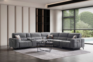 Divano Angolare Torino con Doppio Relax e Console