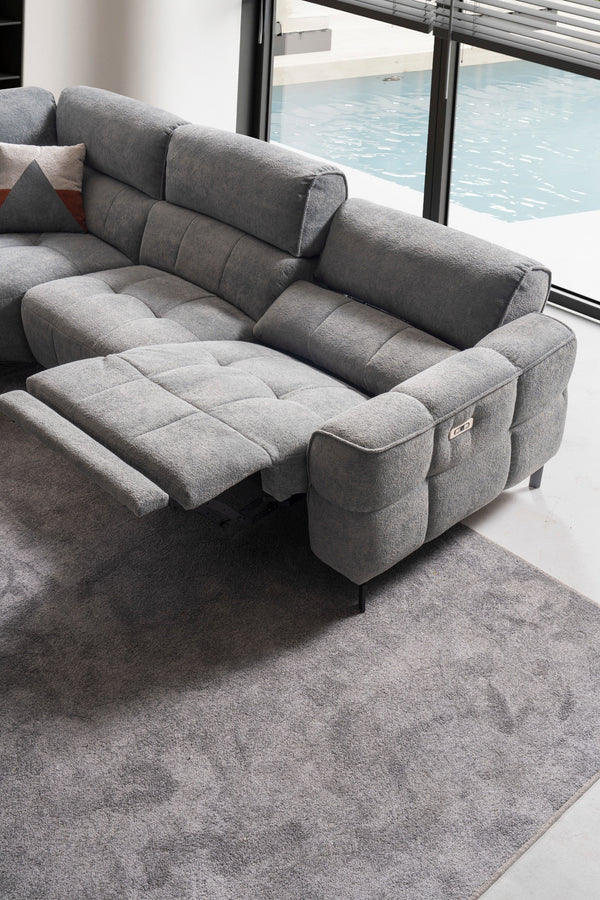 Divano Angolare Torino con Doppio Relax e Console