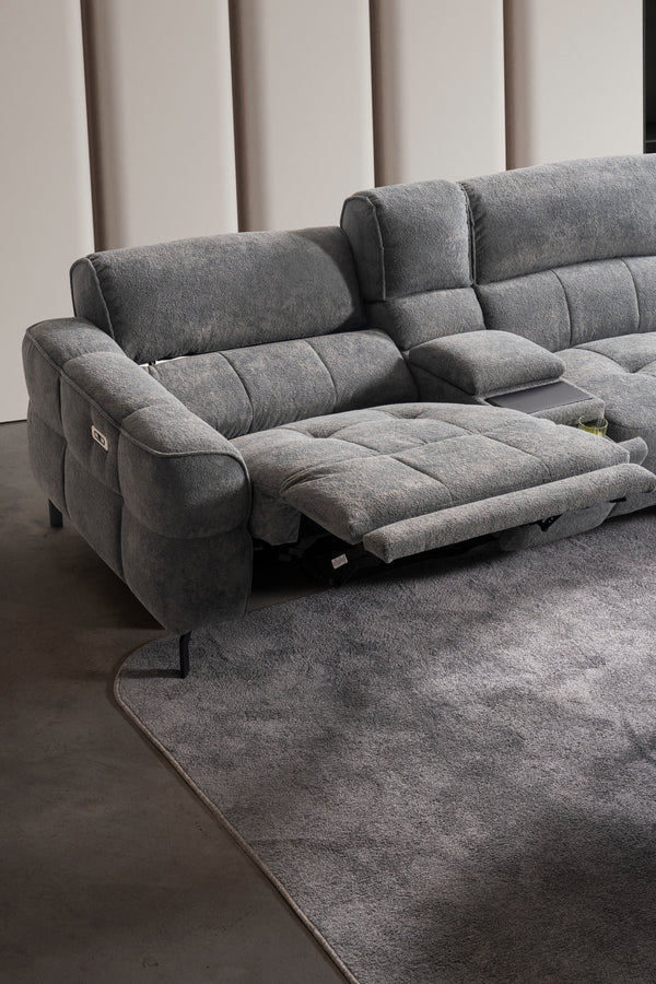 Divano Angolare Torino con Doppio Relax e Console