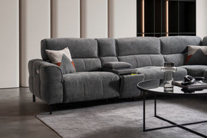 Divano Angolare Torino con Doppio Relax e Console