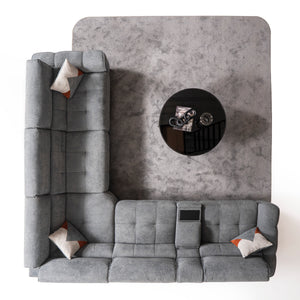 Divano Angolare Torino con Doppio Relax e Console