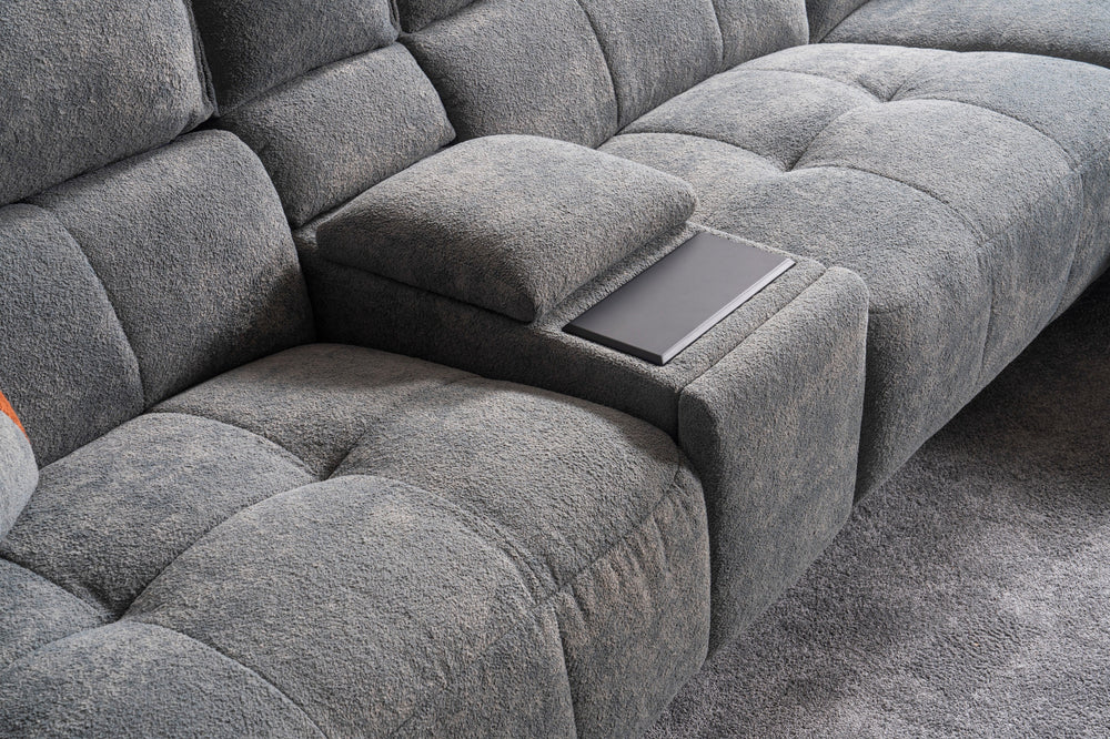 Divano Angolare Torino con Doppio Relax e Console
