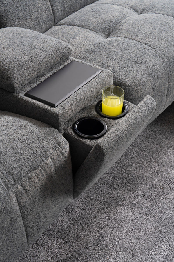 Divano Angolare Torino con Doppio Relax e Console