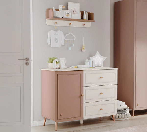 Mensola Sospesa Cameretta Baby Elegance, 86 Cm, Design Sicuro Con Angoli Arrotondati, Versatile e Pratico