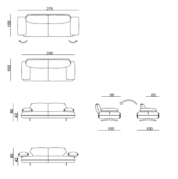 Motto - Divano 3 Posti
