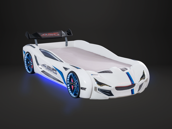 MVN1 Autobett mit LED-Beleuchtung 90x190cm (Schwarz/Blau/Rot/Weiß)