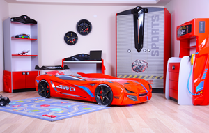 MVN1 Autobett mit LED-Beleuchtung 90x190cm (Schwarz/Blau/Rot/Weiß)