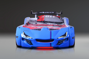 MVN1 Autobett mit LED-Beleuchtung 90x190cm (Schwarz/Blau/Rot/Weiß)