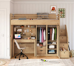 Letto a Castello Studio Oak Set‑2 (90 × 200 cm)