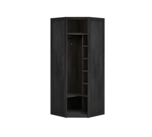 Armadio nero angolare  (con ante in vetro)