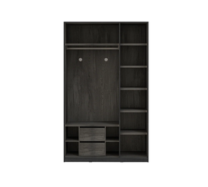 Armadio a 3 ante nero (con ante in vetro)