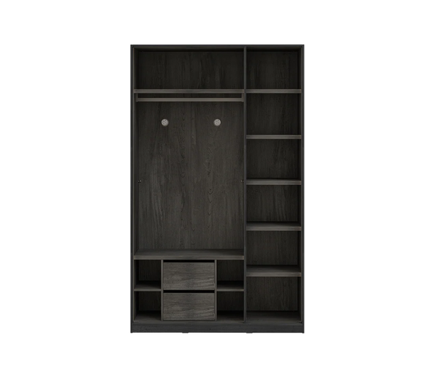 Armadio a 3 ante nero (con ante in vetro)