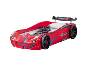 GT1 Eco Autobett mit LED-Beleuchtung 90x190cm (Rot/Weiß)