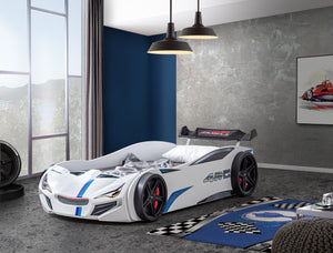 GT1 Eco Autobett mit LED-Beleuchtung 90x190cm (Rot/Weiß)