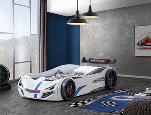 GT1 Eco Autobett mit LED-Beleuchtung 90x190cm (Rot/Weiß)