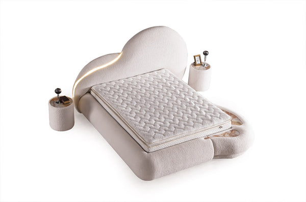 Letto Matrimoniale Atlantic con Design Asimmetrico e Luce LED Integrata