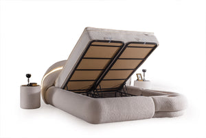 Letto Matrimoniale Atlantic con Design Asimmetrico e Luce LED Integrata