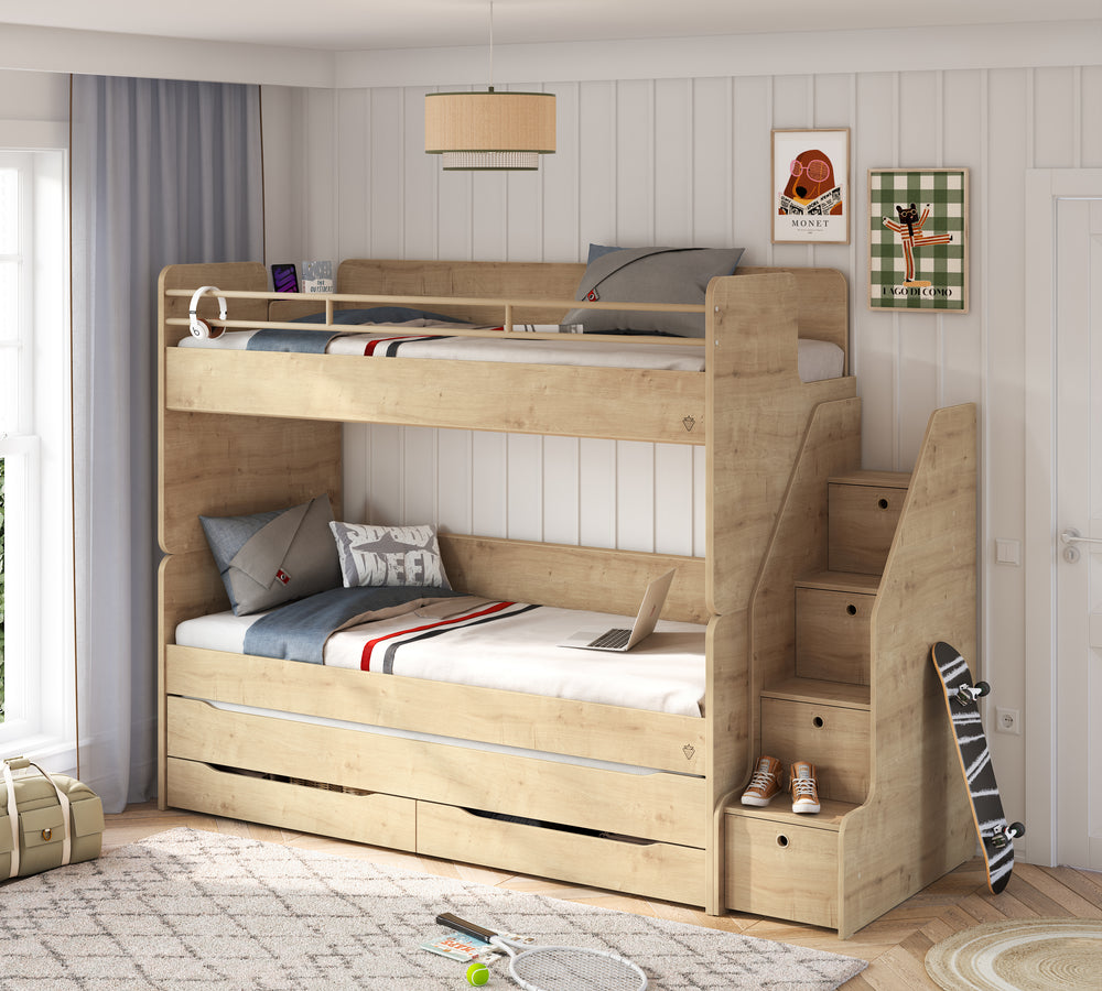 Letto a Castello Studio Oak Set‑1 (90 × 200 cm)