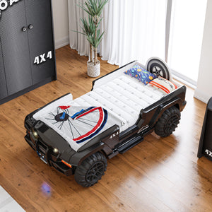 Jeep-Ladefläche mit LED-Beleuchtung – Schwarz